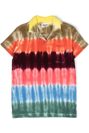 Diesel cropped jersey t-shirt with pastel pink tie dye effect for children