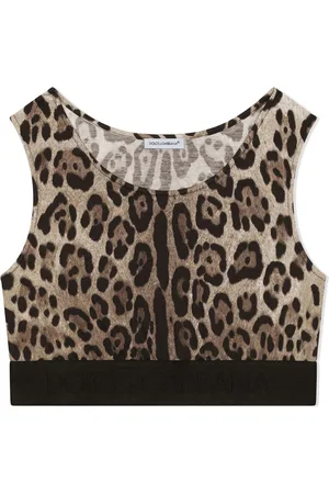 Dolce & Gabbana Interlock leopard-print bralette top