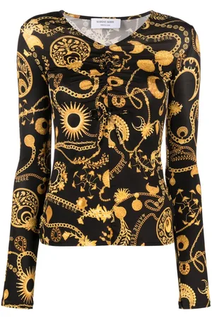 Marine Serre Ornament Moon-print top