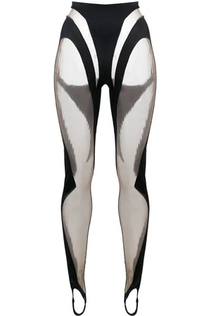 MUGLER Rodeo sheer-panelled leggings