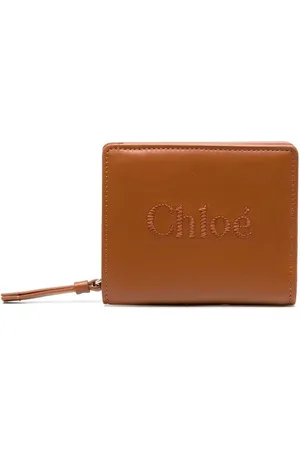 Chloé Embroidered-logo leather wallet
