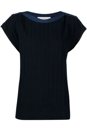 PRINGLE OF SCOTLAND Ribbed-knit short-sleeved T-Shirt