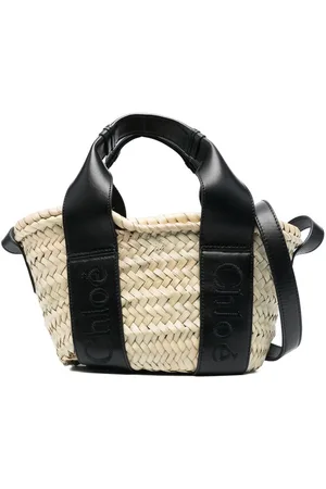 Chloé Small Sense raffia tote bag