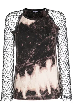 Dsquared2 Abstract pattern mesh sleeve top