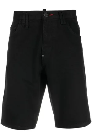 Philipp Plein Mid-rise denim shorts