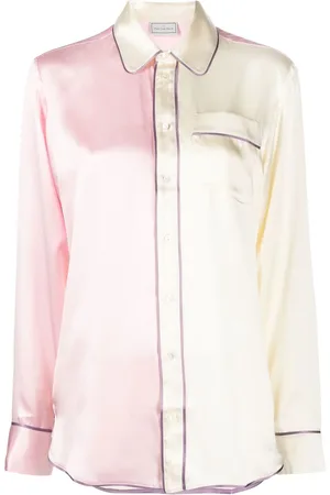 PIERRE-LOUIS MASCIA Two-tone silk pyjama shirt