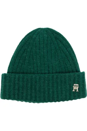 Tommy Hilfiger Logo-plaque ribbed knit beanie