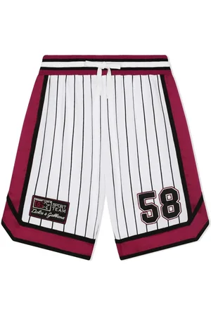 Dolce & Gabbana Number-patch pinstripe shorts