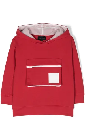 Emporio Armani Zip-pocket cotton hoodie