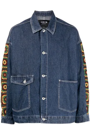 FIVE CM Crochet-sleeve denim jacket