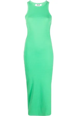Msgm Ribbed sleeveless knitted dress