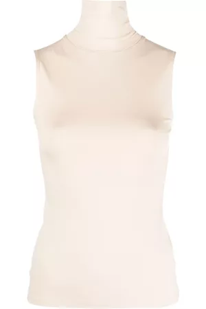 HUGO BOSS Women Tank Tops - Extra-slim-fit sleeveless roll neck top