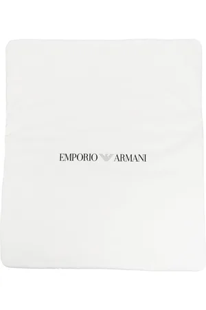 Emporio Armani Logo-print cotton blanket
