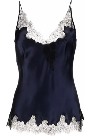 Camisole in silk and Caudry lace