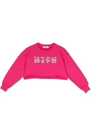 Msgm Embellished-logo crew-neck sweatshirt