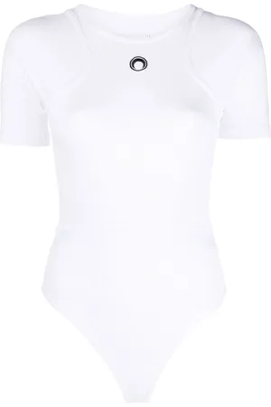 Marine Serre Logo-print organic-cotton bodysuit
