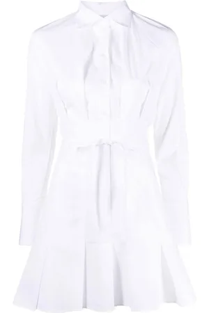 Patou Pleat-detail mini shirtdress
