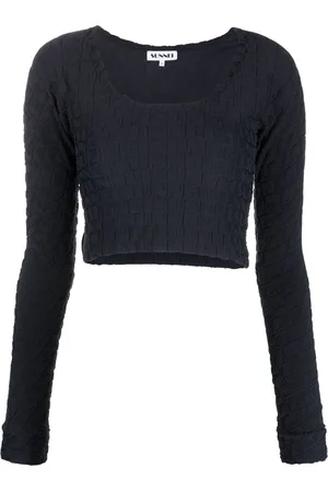SUNNEI Embossed logo-print cropped top