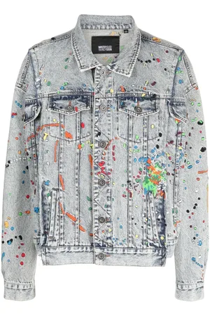 MOSTLY HEARD RARELY SEEN Paint-embroidered denim jacket