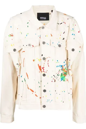 MOSTLY HEARD RARELY SEEN Paint-embroidered denim jacket