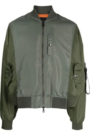 MOSTLY HEARD RARELY SEEN Spliced satin bomber jacket