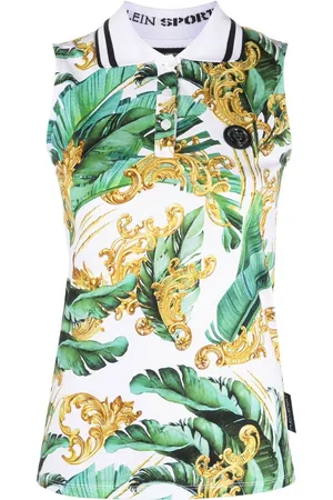 Philipp Plein Floral sleeveless polo shirt