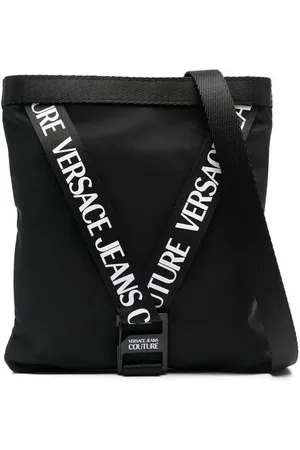 Versace Canvas Logo Print Messenger Bag