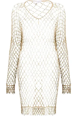 Patrizia Pepe Stud-embellished mesh dress