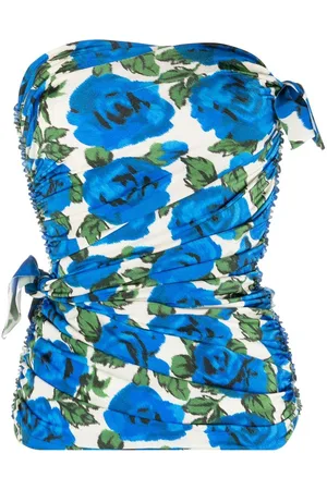 Serafini Floral-print strapless top