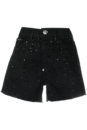 Philipp Plein Crystal embellished denim shorts