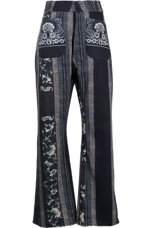 PIERRE-LOUIS MASCIA Botanical-print flared trousers