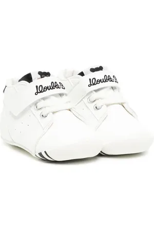 Miki House Embroidered-logo touch-strap sneakers