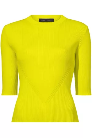Proenza Schouler Women Short Sleeve - Ribbed-knit short-sleeved top
