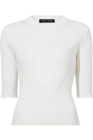Proenza Schouler Women Short Sleeve - Ribbed-knit short-sleeved top