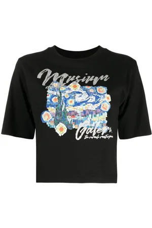 Musium Div. Illustration-print cropped T-shirt