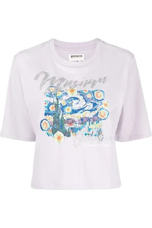 Musium Div. Illustration-print cropped T-shirt