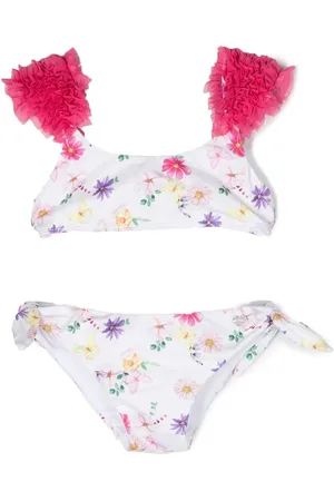 MONNALISA Floral-print ruched bikini set