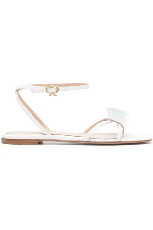 Gianvito Rossi Embellished leather flat sandals