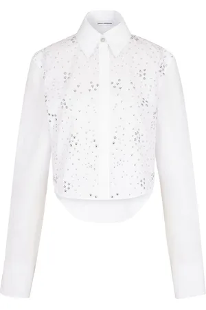 Paco rabanne Stud-embellished cropped shirt