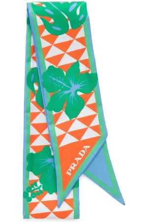 Prada Floral-print twill scarf