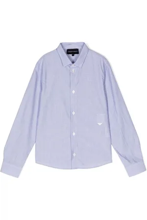 Emporio Armani Embroidered-logo polka-dot shirt
