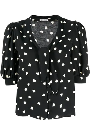 Reformation Joelle heart-print short-sleeved top