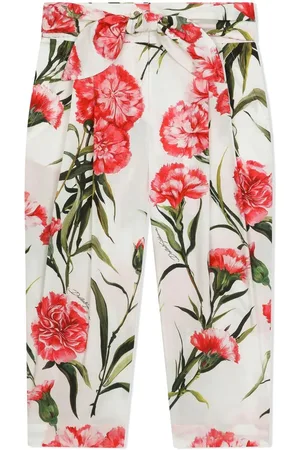 Dolce & Gabbana Floral-print belted trousers