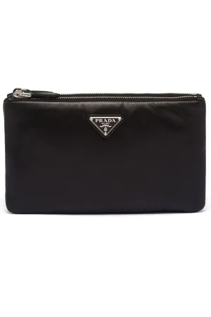 Prada Triangle-logo dividable pouch