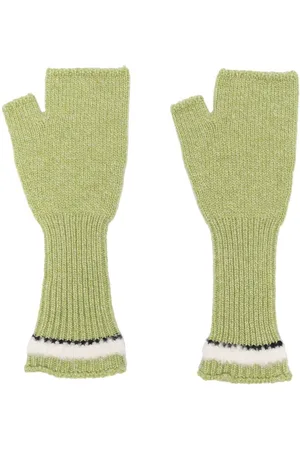 Barrie Shearling-effect cashmere fingerless gloves