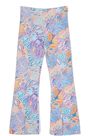 MARCELO BURLON All-over logo print flared trousers