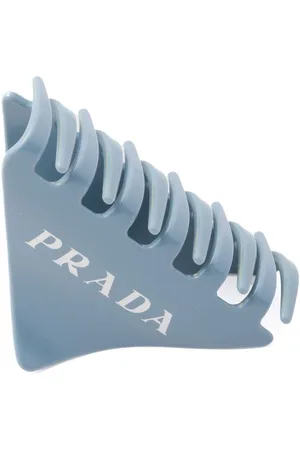 Prada Logo-plaque Hair Slides In Petal Pink