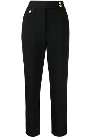 VERONICA BEARD Cropped high-waisted trousers