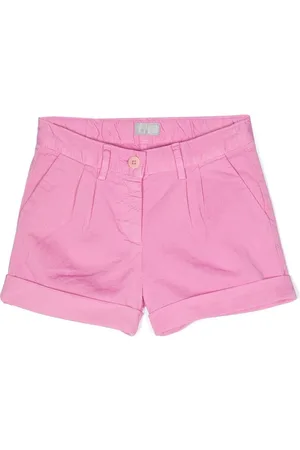 Il Gufo check-print box-pleat shorts - Pink