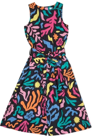 Marc Jacobs Kids Girls Jumpsuits - All-over leaf-print jumpsuit